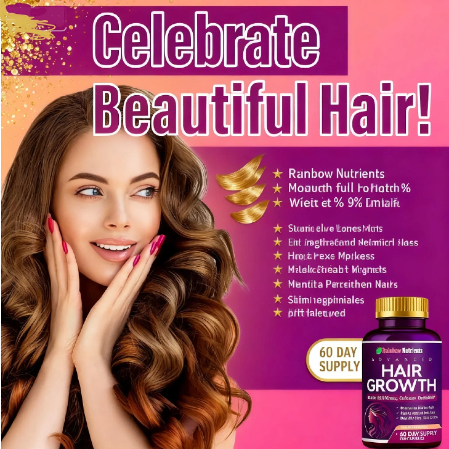 Vitaminas Uro para Mujeres con Biotina 10000 mcg y Colágeno (120 Cápsulas) – Cuidado para Cabello, Piel y Uñas