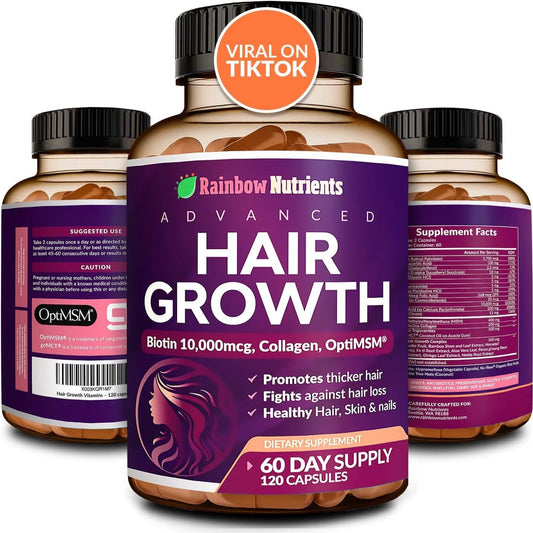 Vitaminas Uro para Mujeres con Biotina 10000 mcg y Colágeno (120 Cápsulas) – Cuidado para Cabello, Piel y Uñas