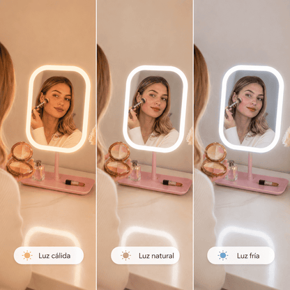 Espejo LED de Maquillaje con Paleta Glow de Regalo | Velenz