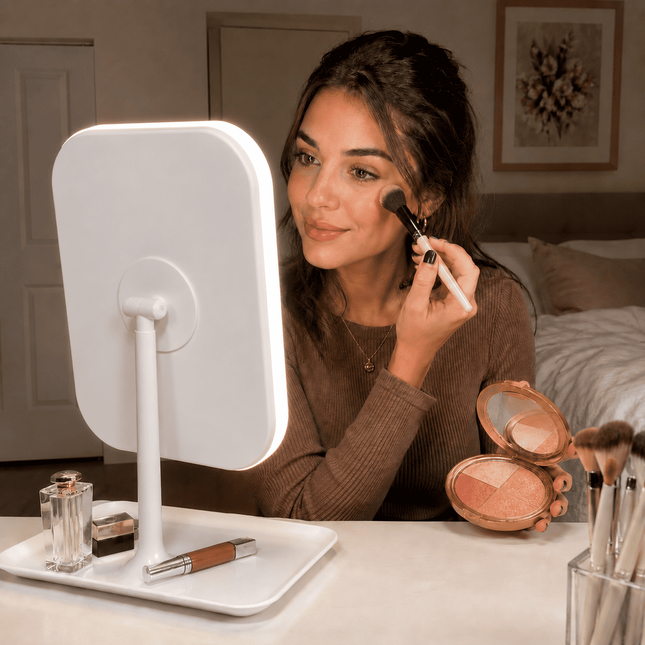 Espejo LED de Maquillaje con Paleta Glow de Regalo | Velenz