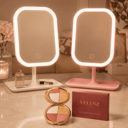 Espejo LED de Maquillaje con Paleta Glow de Regalo | Velenz
