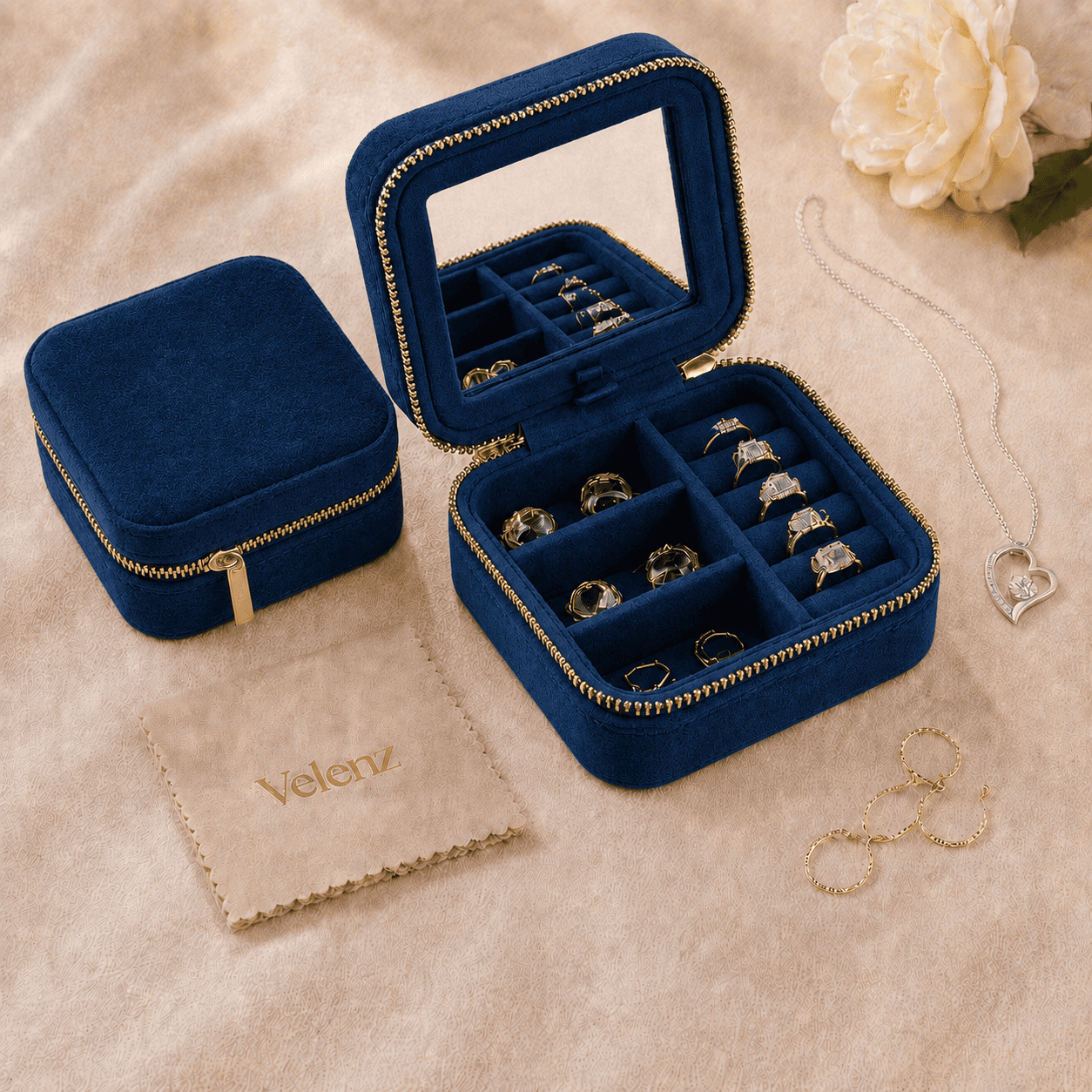 Joyero Premium de Viaje para Mujer + Paño Limpiador de Regalo
