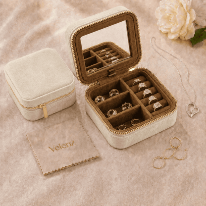 Joyero Premium de Viaje para Mujer + Paño Limpiador de Regalo