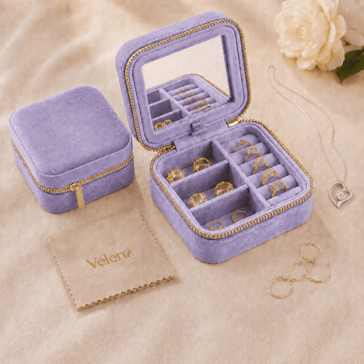 Joyero Premium de Viaje para Mujer + Paño Limpiador de Regalo