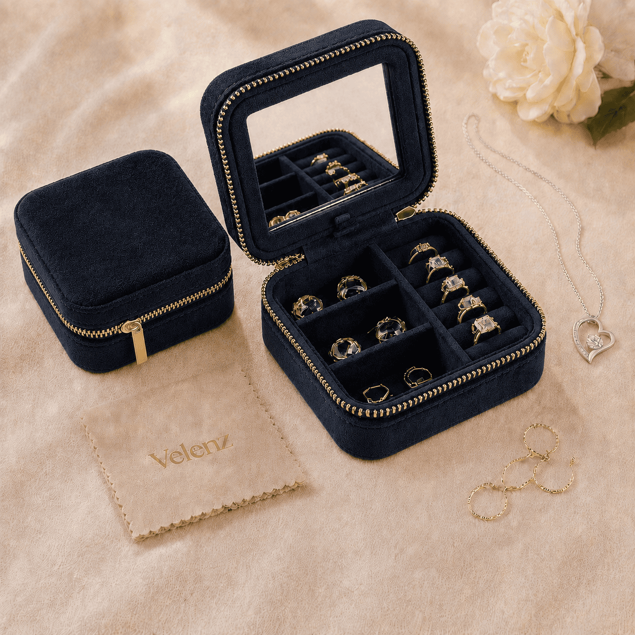 Joyero Premium de Viaje para Mujer + Paño Limpiador de Regalo