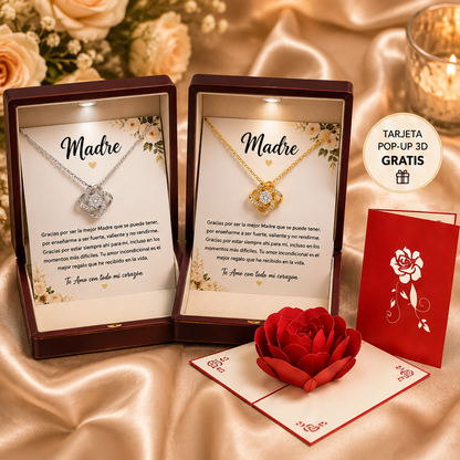 Collar para Mamá con Mensaje Especial y Caja de Regalo + Tarjeta Pop-Up 3D Gratis | 🔥 Por tiempo limitado