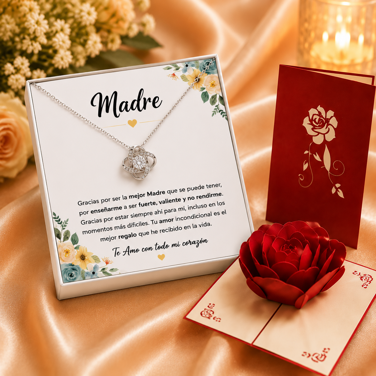 Collar para Mamá con Mensaje Especial y Caja de Regalo + Tarjeta Pop-Up 3D Gratis | 🔥 Por tiempo limitado