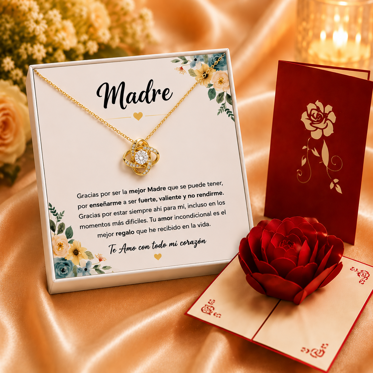Collar para Mamá con Mensaje Especial y Caja de Regalo + Tarjeta Pop-Up 3D Gratis | 🔥 Por tiempo limitado