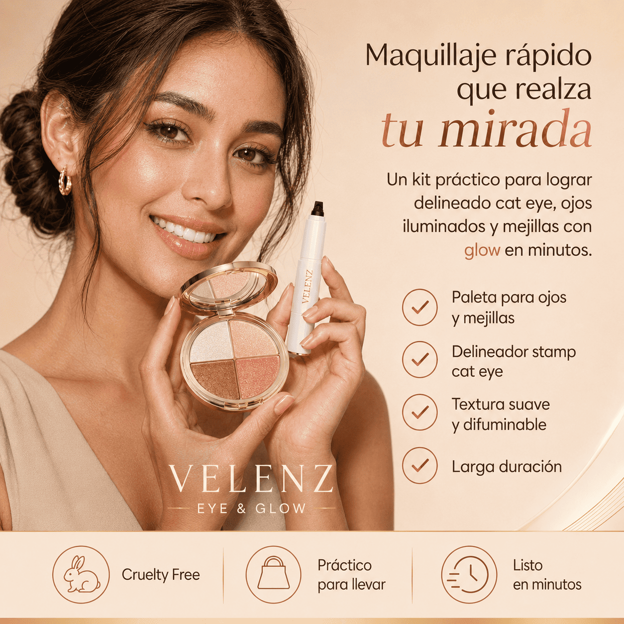 Kit de Maquillaje con Delineador y Paleta para Ojos