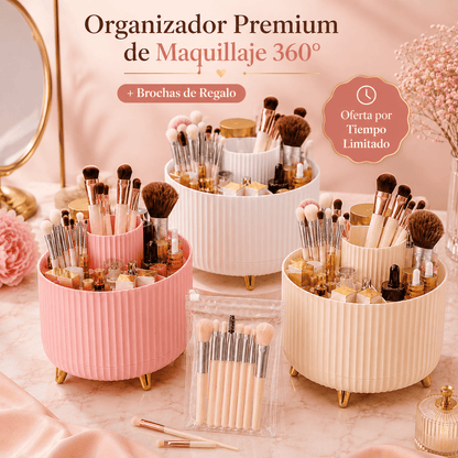 Organizador Premium de Maquillaje 360° + Brochas de Regalo | Velenz
