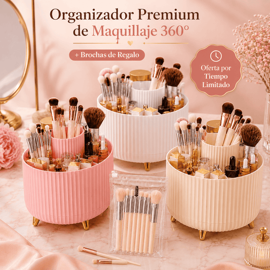 Organizador Premium de Maquillaje 360° + Brochas de Regalo | Velenz