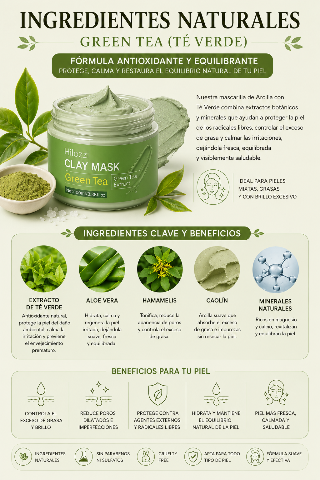 Mascarilla Facial Detox de Arcilla 