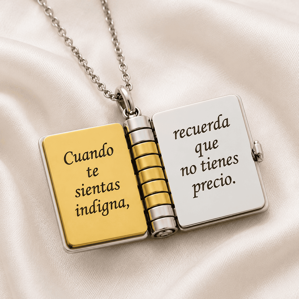 Collar Libro con Mensajes para Hija o Hijo | Mi Pequeña Estrella y Mi Campeón + Rosa Encantada de Regalo