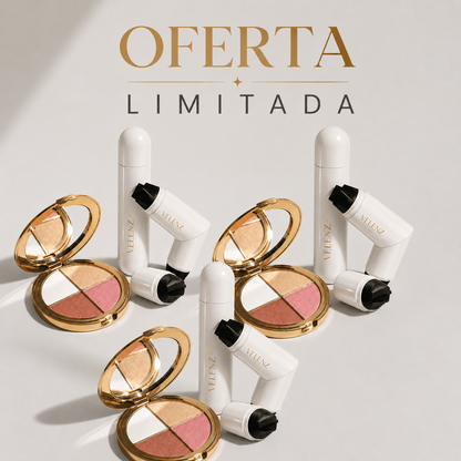 Kit de Maquillaje Rápido con Delineador Sello Cat Eye y Paleta para Ojos y Mejillas - VELENZ Eye & Glow