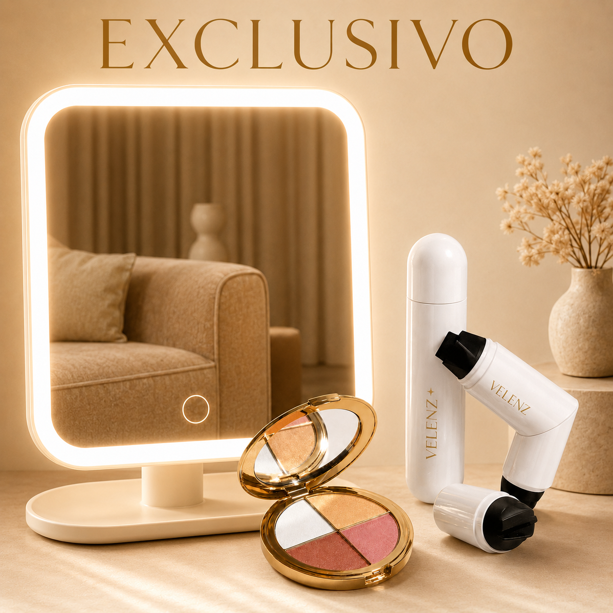Kit de Maquillaje Rápido con Delineador Sello Cat Eye y Paleta para Ojos y Mejillas - VELENZ Eye & Glow