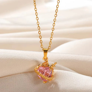 Collar Sagrado Corazón de María Rosado para Mujer