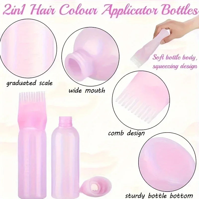 4 in 1 Hair Care Kit Scalp Massage Brush Applicator Bottle Hair Comb Spray Bottle Detangler Brush for Hair Scalp Treatment
