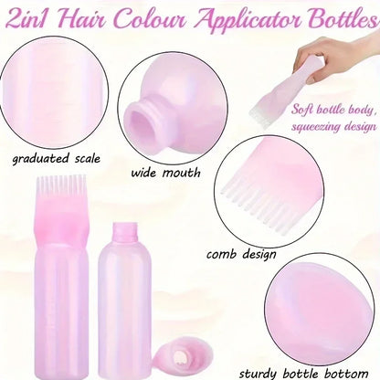 4 in 1 Hair Care Kit Scalp Massage Brush Applicator Bottle Hair Comb Spray Bottle Detangler Brush for Hair Scalp Treatment