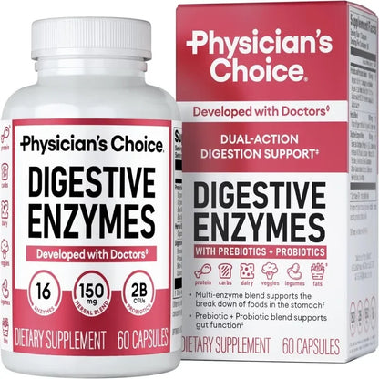 Gwynne Enzimas Digestivas + Probióticos Orgánicos – Apoyo Natural para la Digestión – Frasco con 60 Cápsulas