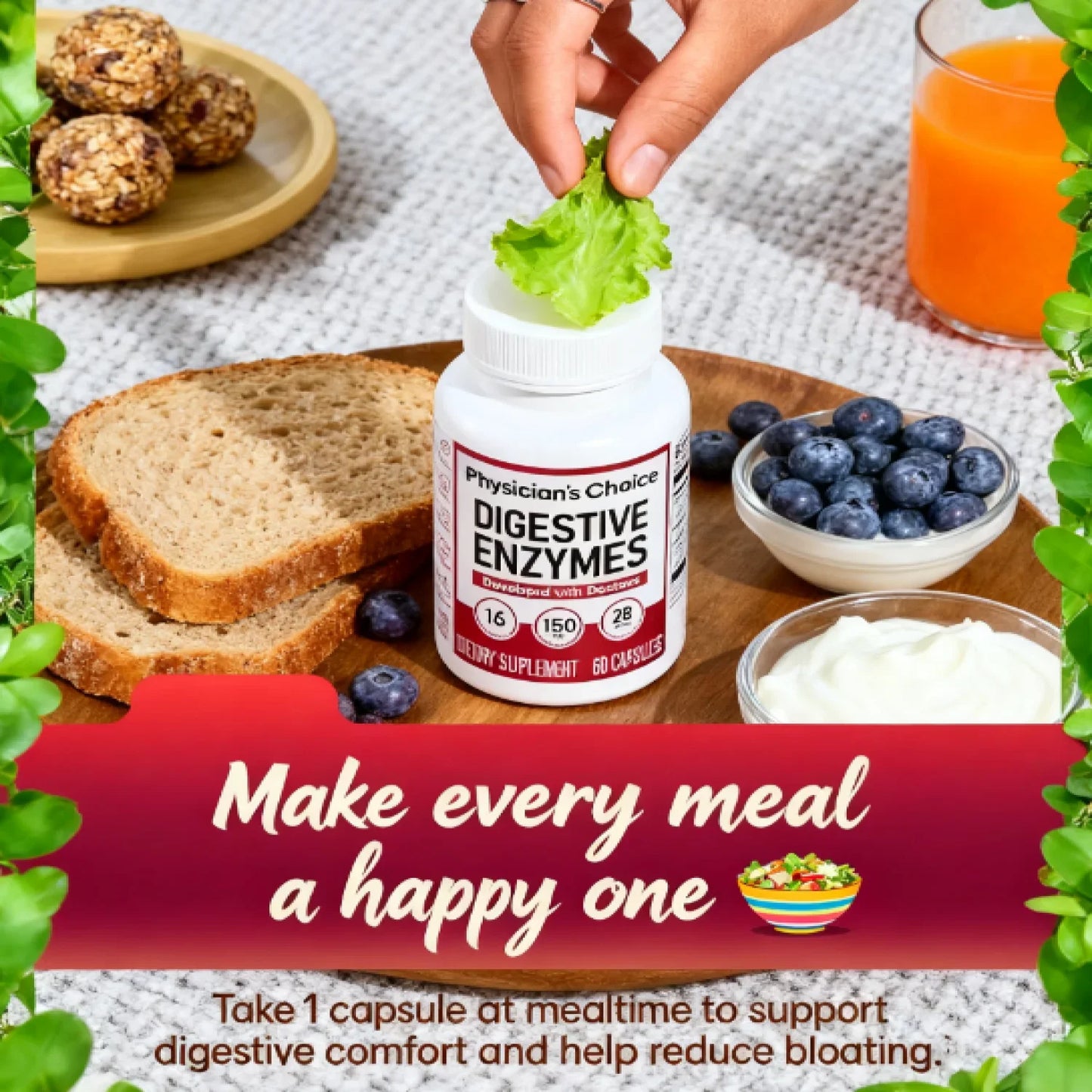 Gwynne Enzimas Digestivas + Probióticos Orgánicos – Apoyo Natural para la Digestión – Frasco con 60 Cápsulas