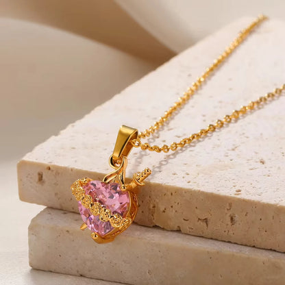 Collar Sagrado Corazón de María Rosado para Mujer