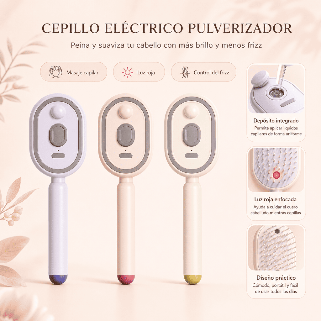 Lissora™ Cepillo Alisador Eléctrico 4 en 1 + Aceite Capilar y Gorro de Satén GRATIS