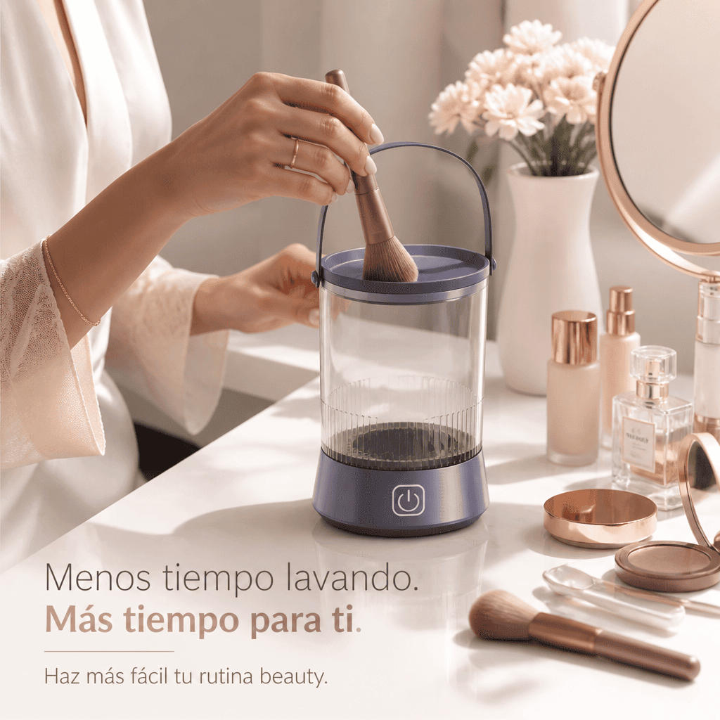 Limpiador Eléctrico de Brochas de Maquillaje + 13 Brochas Premium Gratis