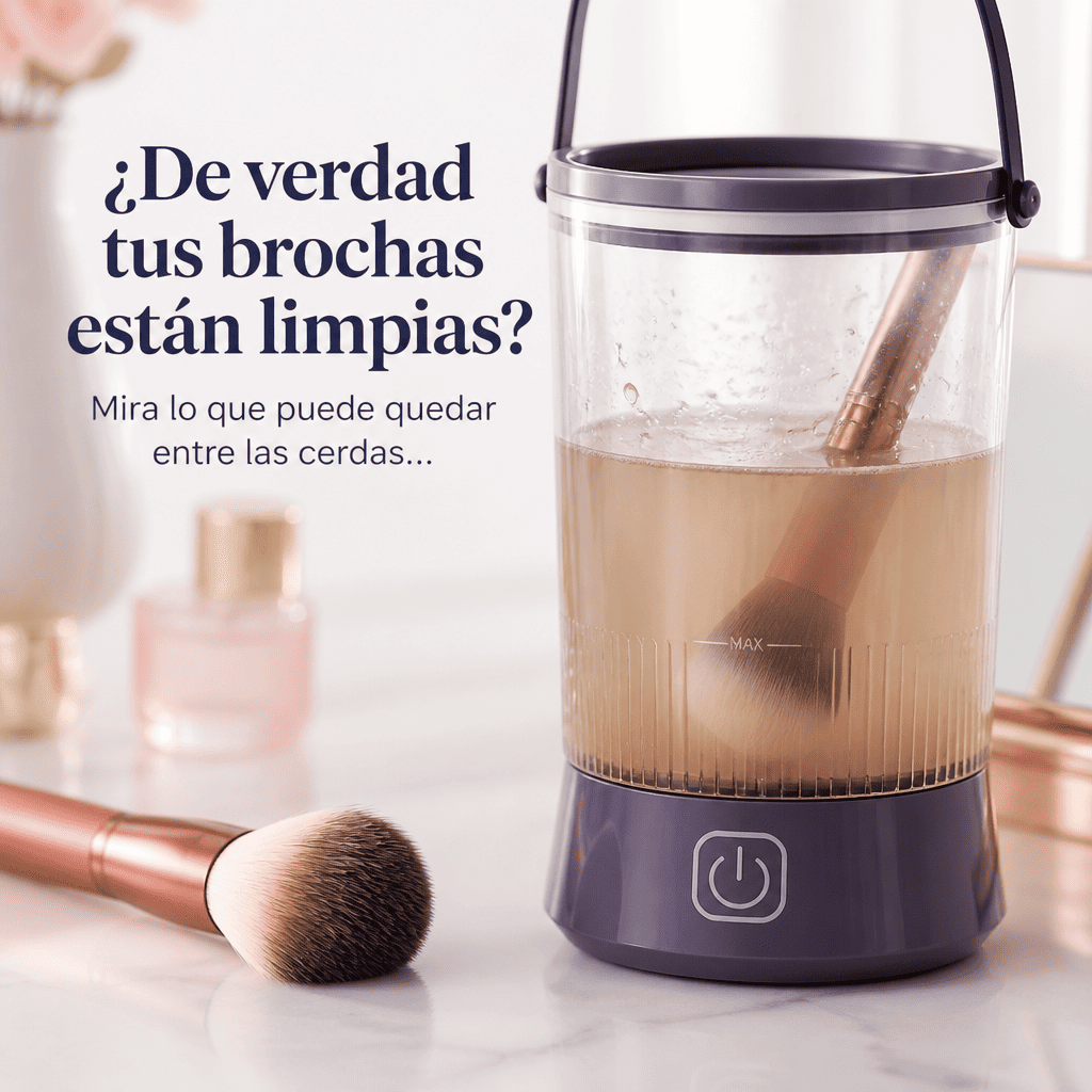 Limpiador Eléctrico de Brochas de Maquillaje + 13 Brochas Premium Gratis