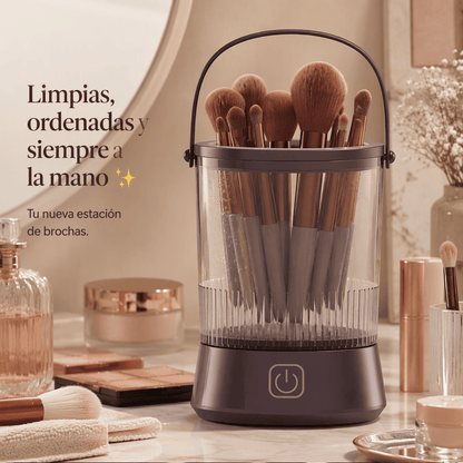 Limpiador Eléctrico de Brochas de Maquillaje + 13 Brochas Premium Gratis