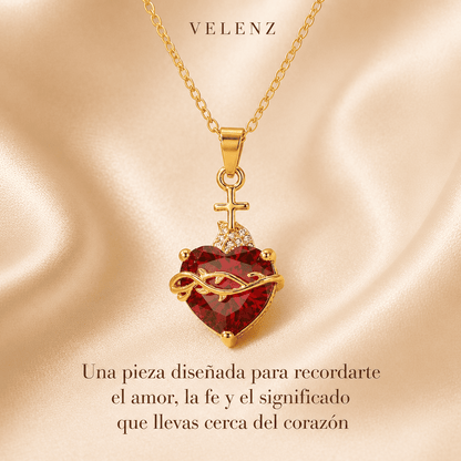 Collar Sagrado Corazón de Jesús + Aretes GRATIS