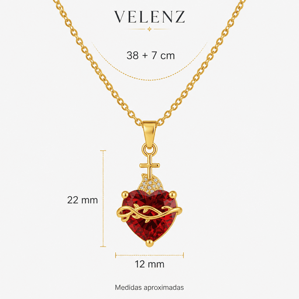 Collar Sagrado Corazón de Jesús + Aretes GRATIS