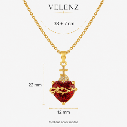 Collar Sagrado Corazón de Jesús + Aretes GRATIS
