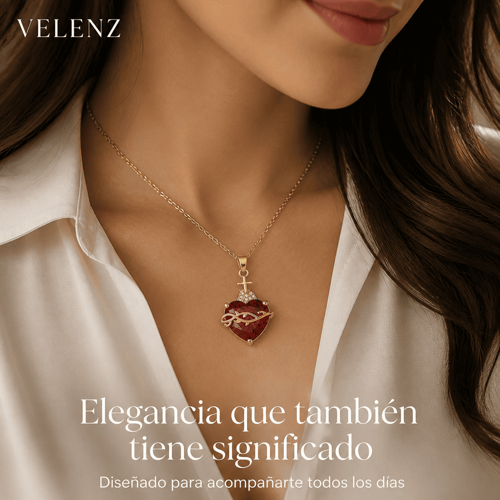 Collar Sagrado Corazón de Jesús + Aretes GRATIS