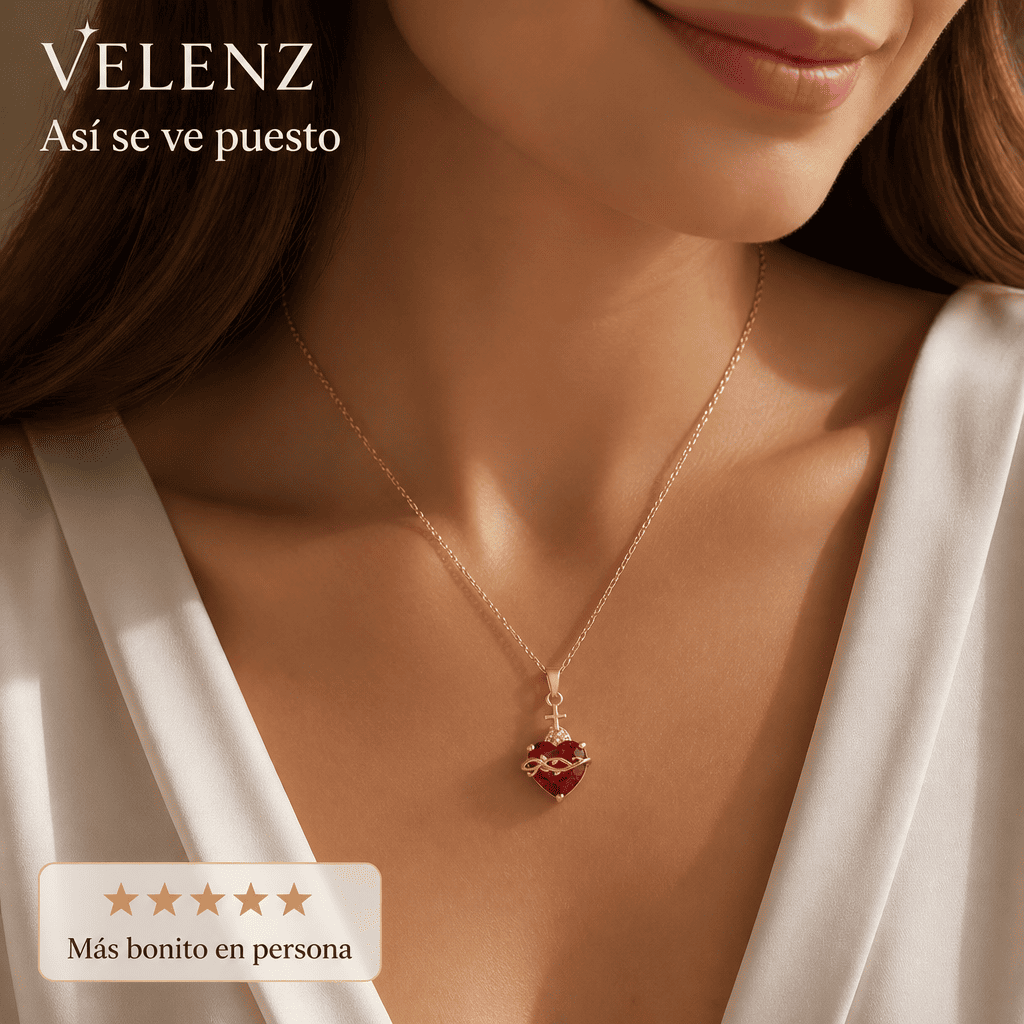 Collar Sagrado Corazón de Jesús + Aretes GRATIS