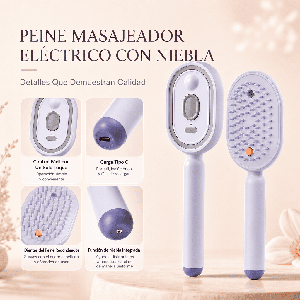 Lissora™ Cepillo Alisador Eléctrico 4 en 1 + Aceite Capilar y Gorro de Satén GRATIS