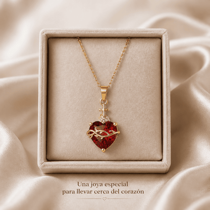 Collar Sagrado Corazón de Jesús + Aretes GRATIS