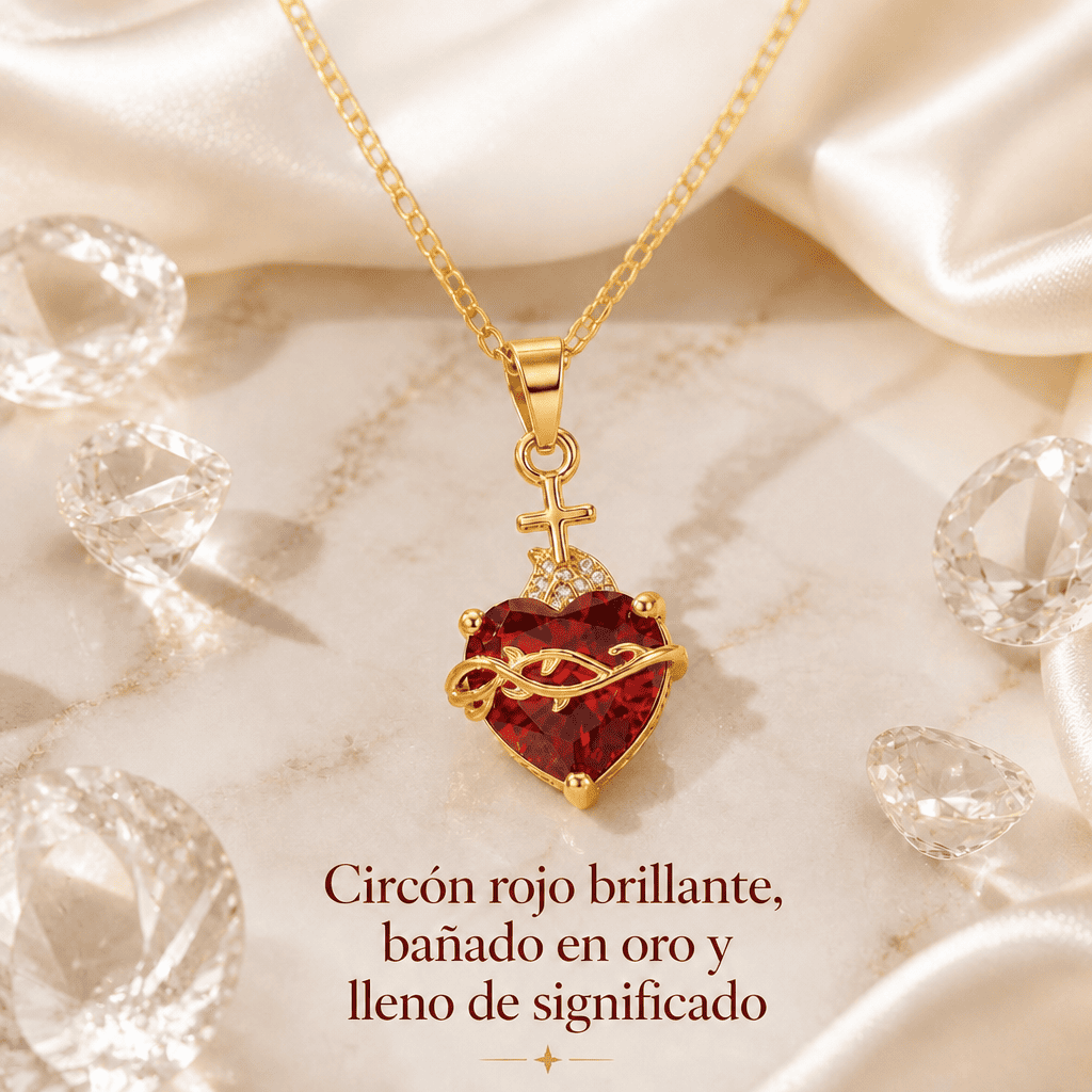 Collar Sagrado Corazón de Jesús + Aretes GRATIS