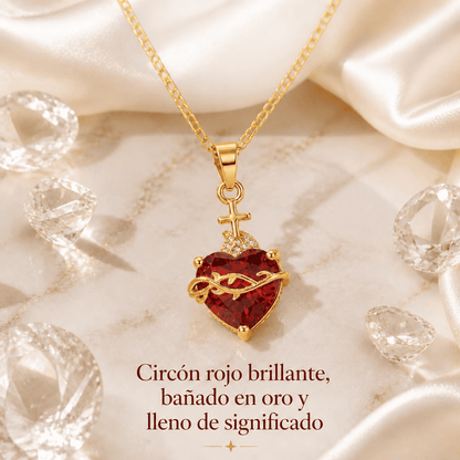 Collar Sagrado Corazón de Jesús + Aretes GRATIS